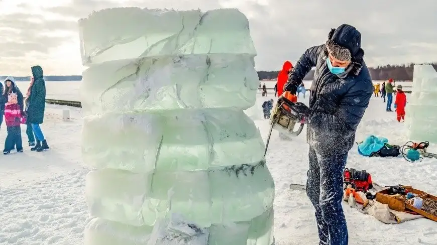 Niesamowite lodowe rzeźby powstały w Giżycku