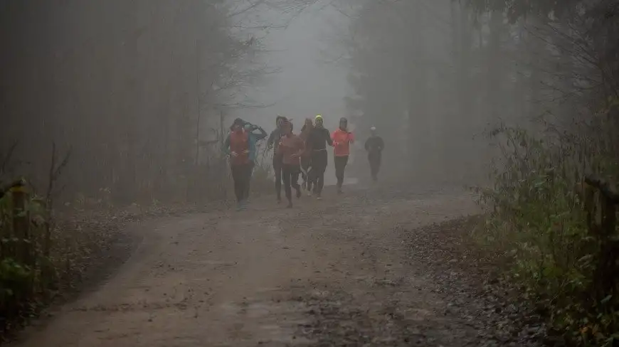 Borecka Łękuk Trail - biegacze na trasie.