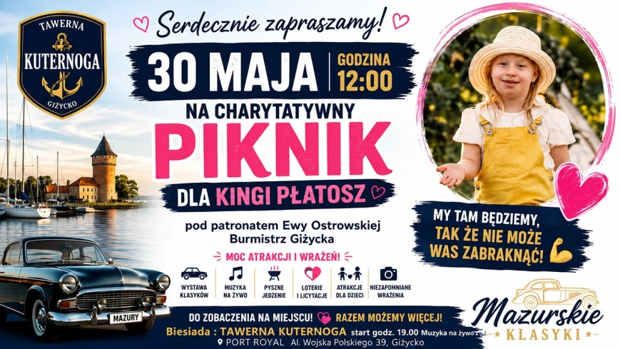 Charytatywny piknik dla Kingi Płatosz już 30 maja w Giżycku