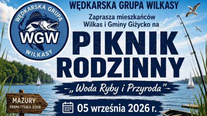 Wędkarska Grupa Wilkasy zaprasza na rodzinny piknik. 5 września zawody, gry i degustacja potraw rybnych
