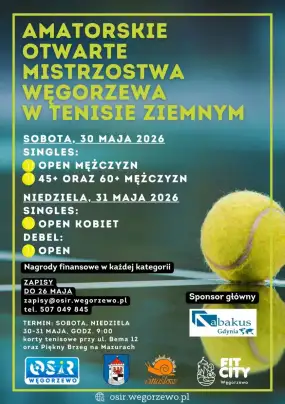 Amatorskie Otwarte Mistrzostwa Węgorzewa w Tenisie Ziemnym 2026
