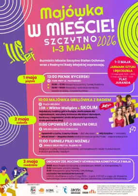 Majówka w Mieście! Szczytno 2026 – trzydniowe świętowanie pełne atrakcji