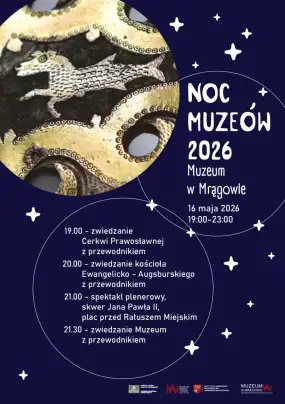 Noc Muzeów w Mrągowie. Historyczna podróż i stalowe giganty pod osłoną nocy