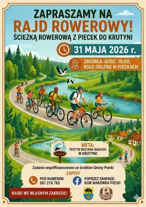 Zapraszamy na Rajd Rowerowy Piecki – Krutyń!