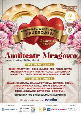Jubileuszowy Festiwal Weselnych Przebojów w Mrągowie
