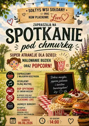 Zapraszamy na pierwsze wspólne „Spotkanie pod chmurką” w Sołdanach!