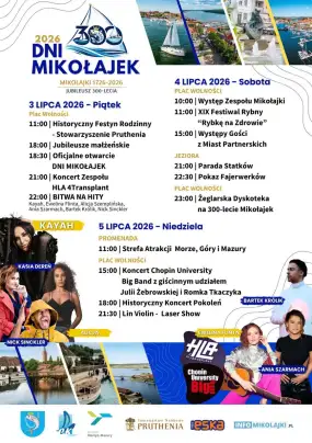 Dni Mikołajek. Trzydniowa impreza z okazji 300-lecia miasta