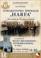 Wyjątkowy koncert w Piszu. W kościele Matki Miłosierdzia Ostrobramskiej zaśpiewa legendarny chór „Harfa”