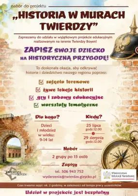 Rusza projekt „Kompas Młodego Obywatela” w Twierdzy Boyen. Bezpłatne zajęcia edukacyjne dla dzieci i młodzieży na wakacje
