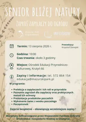Senior bliżej natury – bezpłatne warsztaty w Krutyni