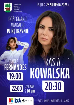 Kasia Kowalska gwiazdą Pożegnania Wakacji w Kętrzynie! Wyjątkowy koncert w amfiteatrze