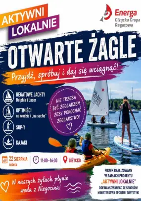 Giżycko zaprasza na rodzinny piknik wodny „Otwarte Żagle”