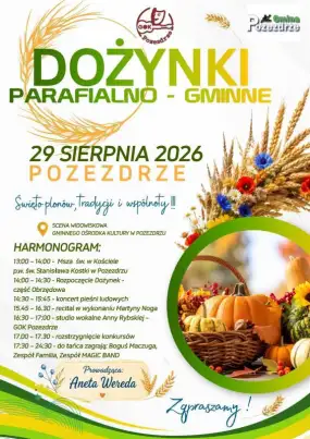 Dożynki Parafialno-Gminne w Pozezdrzu. 29 sierpnia święto plonów z mszą, koncertami i zabawą