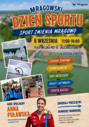 Sportowa niedziela w Mrągowie. Gwiazda kajakarstwa, pokazy i Gra Miejska na plaży miejskiej