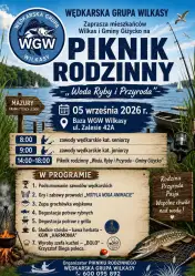 Wędkarska Grupa Wilkasy zaprasza na rodzinny piknik. 5 września zawody, gry i degustacja potraw rybnych