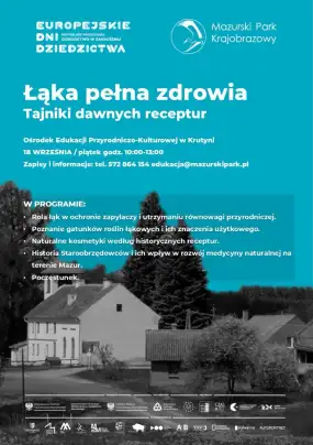 Europejskie Dni Dziedzictwa w Krutyni. Warsztaty „Łąka pełna zdrowia” połączą naturę z historią Mazur