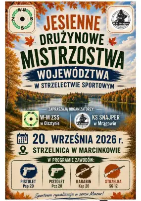 Na celowniku najlepszych! Drużynowe Jesienne Mistrzostwa Województwa w Strzelectwie Sportowym już 20 września