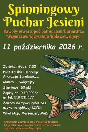 Otwarte Zawody Spinningowe o Puchar Jesieni na jeziorach Święcajty i Mamry