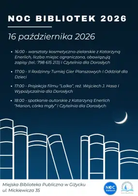 Noc Bibliotek 2026: Magia literatury, gier, kina i zielarstwa! Sprawdź program pełen atrakcji
