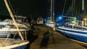 Zdjęcia nocne portu w Wierzbie przy jeziorze Bełdany - zdjęcie 18