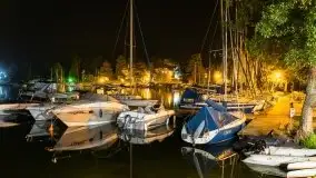 Zdjęcia nocne portu w Wierzbie przy jeziorze Bełdany - zdjęcie 15