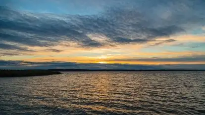 Zachód słońca w Pierkunowie, wrzesień 2021 r.