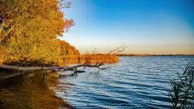 Zachód słońca, Giżycko, jezioro Niegocin, październik 2021 r. - zdjęcie 3