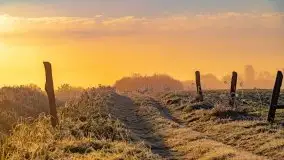 Październikowy wschód słońca, mgły i szron - zdjęcie 1