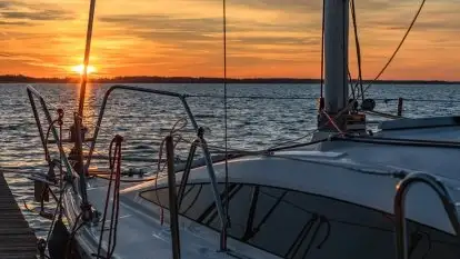 Zachód słońca nad jeziorem Dargin, październik 2021