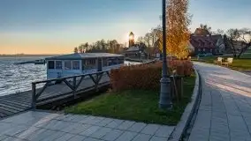 Zachód słońca w Rynie nad jeziorem Ryńskim, październik 2021 r. - zdjęcie 16