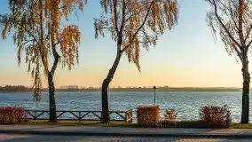 Zachód słońca w Rynie nad jeziorem Ryńskim, październik 2021 r. - zdjęcie 14