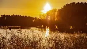 Zachód słońca nad jeziorem Tajty, widoczny z Pięknej Góry - zdjęcie 19