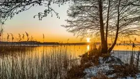 Styczniowy zachód słońca nad jeziorem Święcajty, 2022 r. - zdjęcie 37