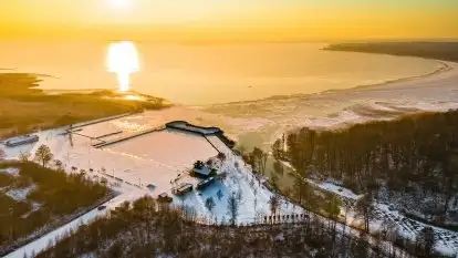 Mazurska zima nad kanałami, styczeń 2021