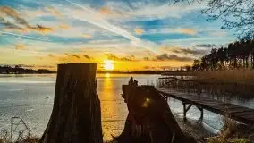 Zachód słońca nad jeziorem Bocznym, styczeń 2022 - zdjęcie 23