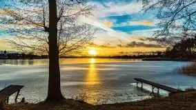 Zachód słońca nad jeziorem Bocznym, styczeń 2022 - zdjęcie 25