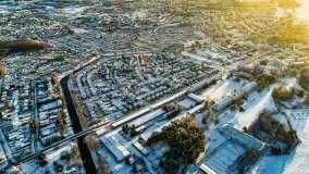 Wschód słońca nad Giżyckiem i jeziorami Niegocin i Kisajno z drona - zdjęcie 12