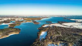 Wschód słońca nad Giżyckiem i jeziorami Niegocin i Kisajno z drona - zdjęcie 45