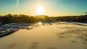 Wschód słońca nad Giżyckiem i jeziorami Niegocin i Kisajno z drona - zdjęcie 25