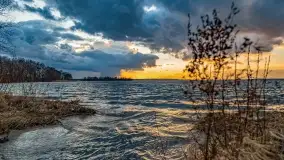 Zachód słońca nad jeziorem Niegocin, Bystry, luty 2021 - zdjęcie 16