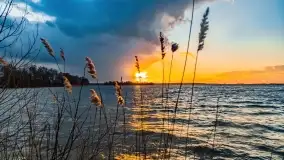 Zachód słońca nad jeziorem Niegocin, Bystry, luty 2021 - zdjęcie 8