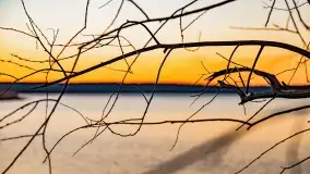 Jezioro Kisajno po zachodzie słońca, luty 2022 r. - zdjęcie 13