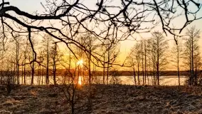 Zachód słońca nad jeziorem Kirsajty, marzec 2022 r. - zdjęcie 19