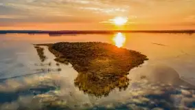 Zachód słońca nad jeziorem Dobskim, marzec 2022 r. - zdjęcie 45