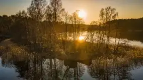 Zachód słońca nad jeziorem Tajty, marzec 2022 r. - zdjęcie 1