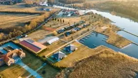 Zachód słońca nad Piszem i jeziorem Roś z drona - zdjęcie 27