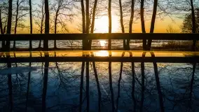 Zachód słońca nad jeziorem Dargin, marzec 2022 r. - zdjęcie 1