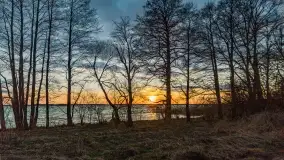 Zachód słońca nad jeziorem Dobskim, kwiecień 2022 - zdjęcie 14