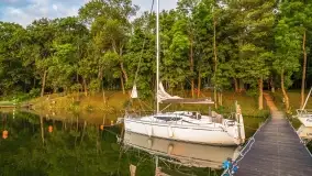 Wschód słońca nad jeziorem Mamry, Stanica Wodna Kietlice, czerwiec 2022 - zdjęcie 35