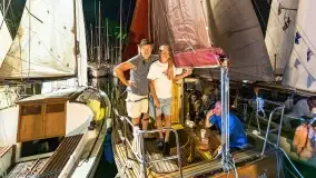 Nocne zdjęcia z XXIII zlotu klubu Jacht Oldtimet, Stranda, sierpień 2022 - zdjęcie 9